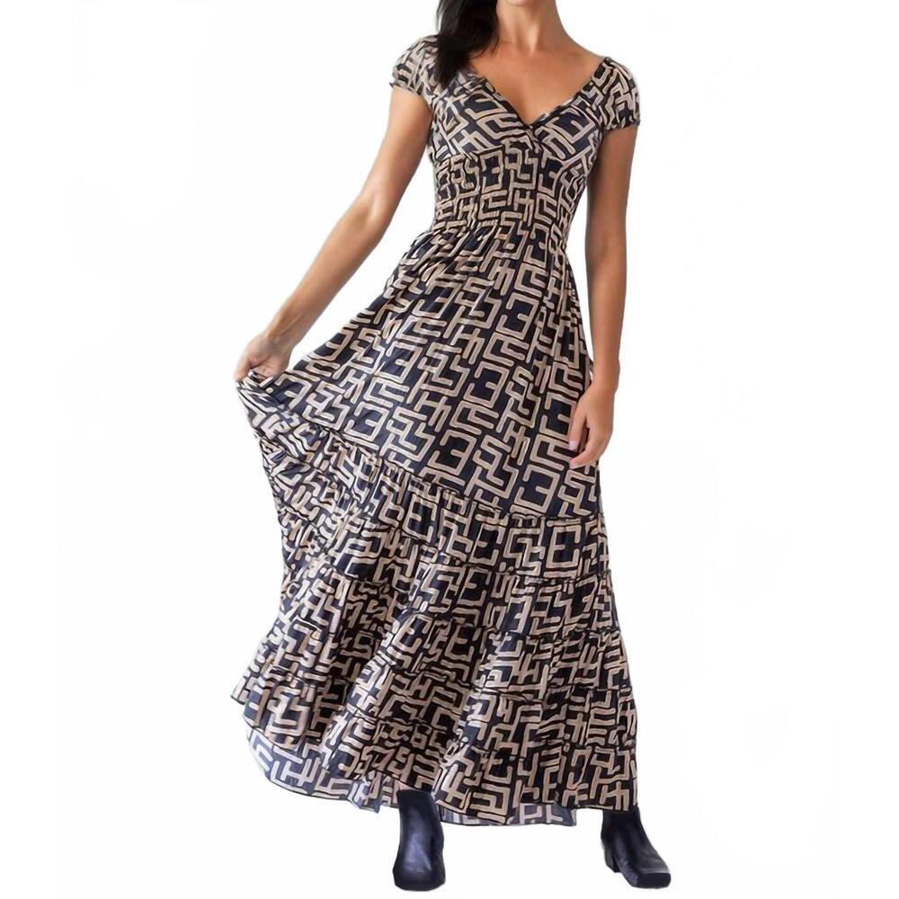 NEW CIENNA rosa geo maxi dress